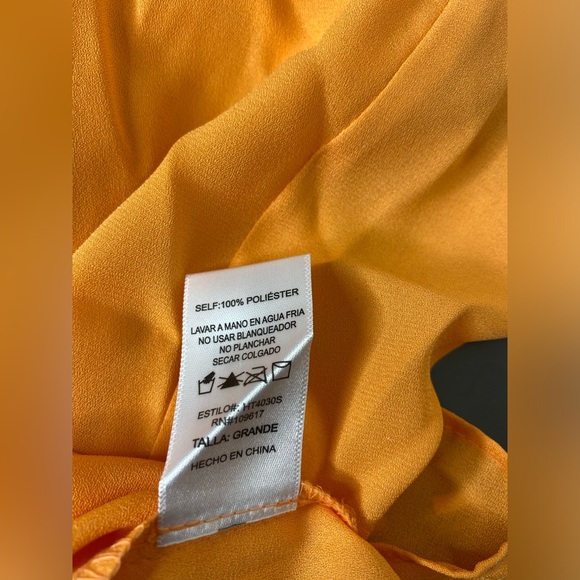 NEW  Stella Luce Orange V-Neck Spaghetti Strap Tank Top Women’s Large - Picture 7 of 12